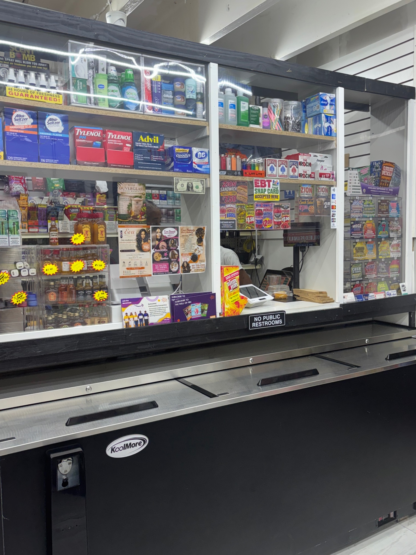 Counter: medicine, beauty & scratch-offs